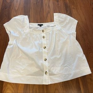 NWT Size XXL J Crew Point Sur Square Neck Poplin Top